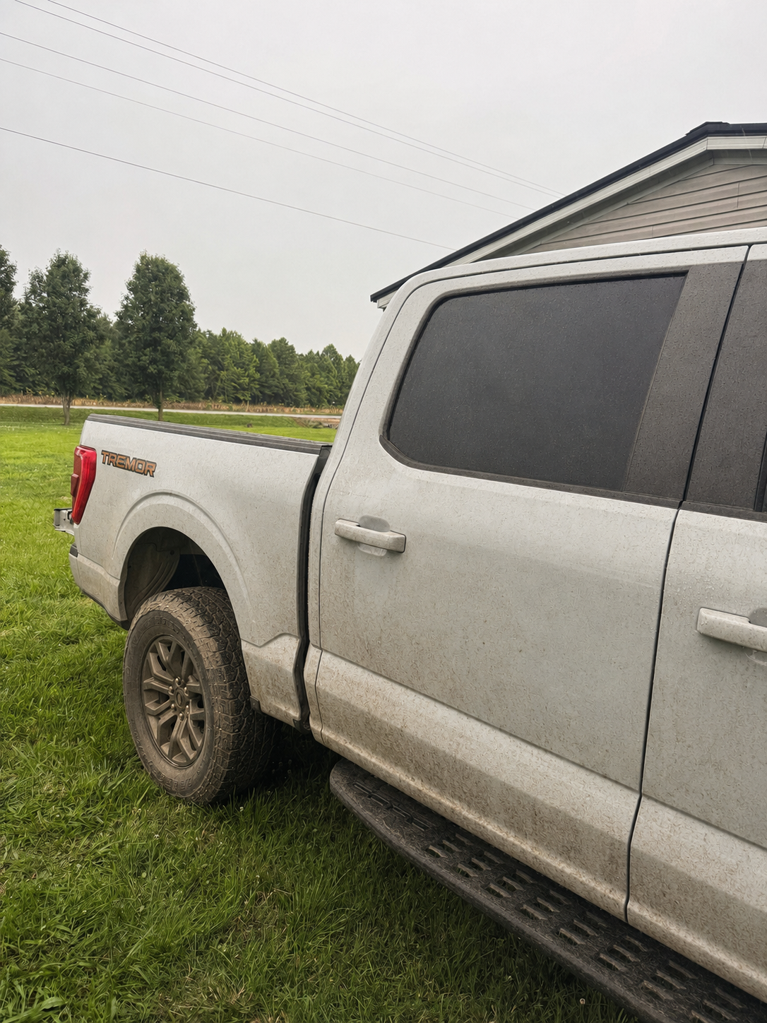 White Ford truck exterior before detailing